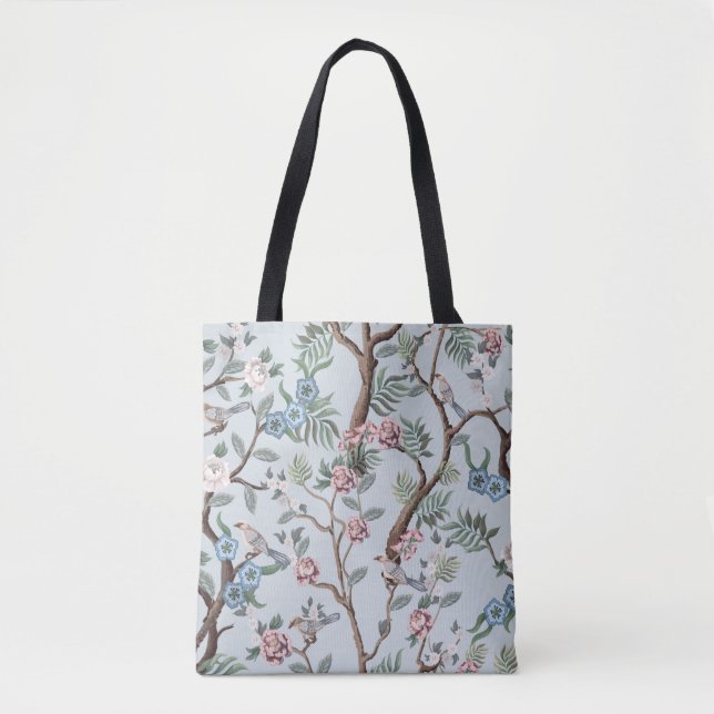 Seamless pattern in chinoiserie style with peonies tote bag (Front)