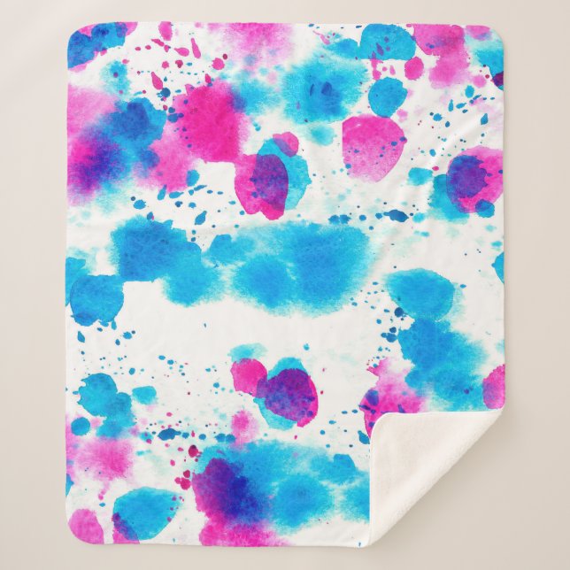 Seamless pattern in grunge style with stains water sherpa blanket (Front)