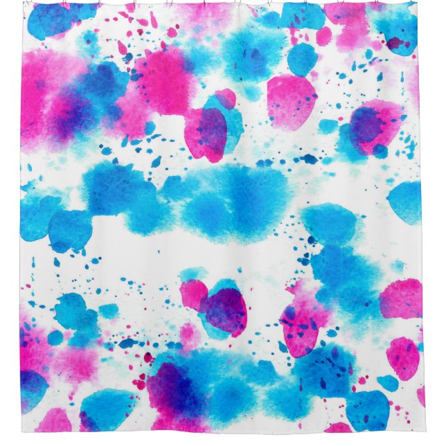 Seamless pattern in grunge style with stains water shower curtain (Front)