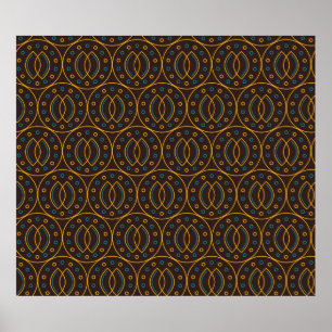 Seamless pattern in Indonesian batik style on the  Poster