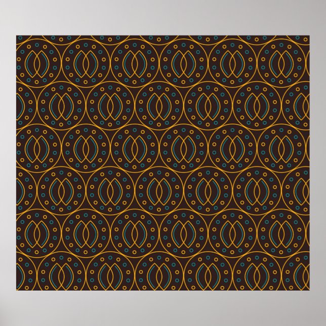 Seamless pattern in Indonesian batik style on the  Poster (Front)