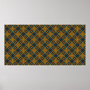 Seamless pattern in Indonesian batik style on the Poster