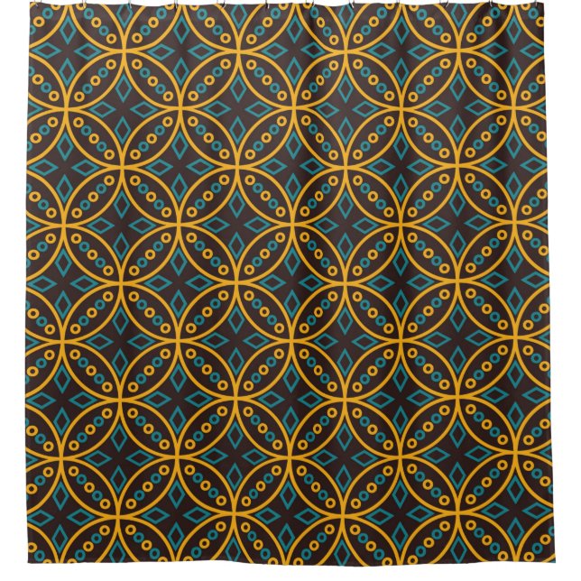 Seamless pattern in Indonesian batik style on the  Shower Curtain (Front)