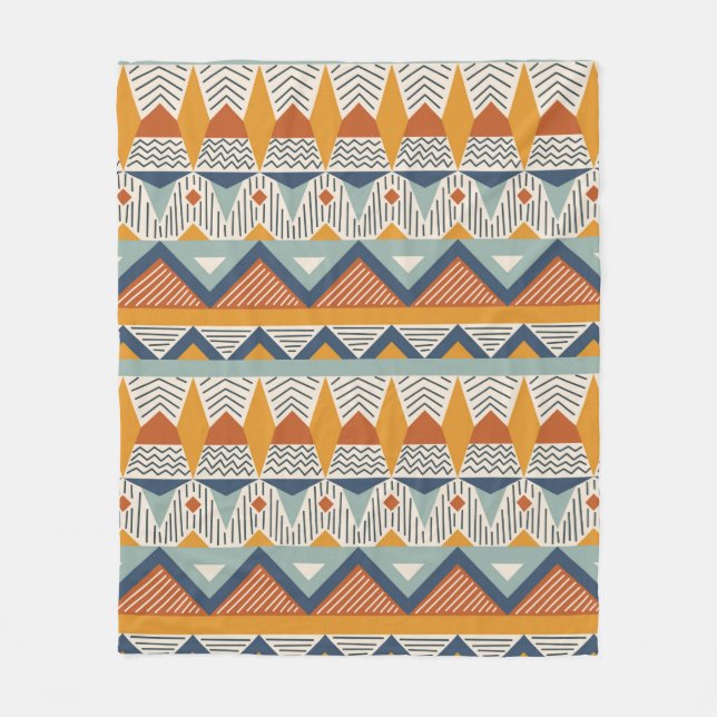 Seamless pattern in navajo style fleece blanket (Front)