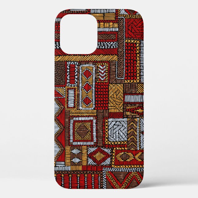 Seamless pattern in patchwork style. Embroidered E Case-Mate iPhone Case (Back)
