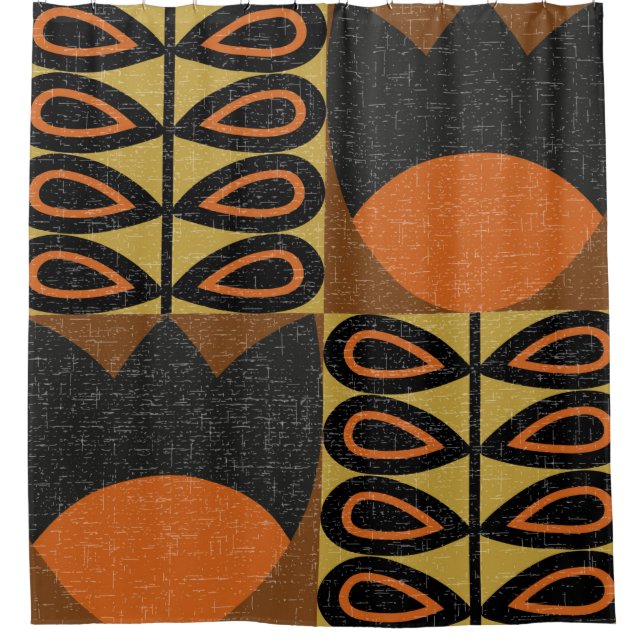 seamless pattern in scandinavian design style. Ret Shower Curtain (Front)