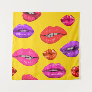 Seamless pattern in the 80's style, coloured glamo tapestry