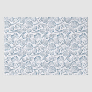 Seamless pattern in trendy colours with seashells tissue paper