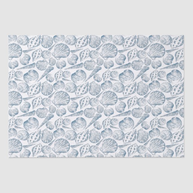 Seamless pattern in trendy colours with seashells  tissue paper (Front)