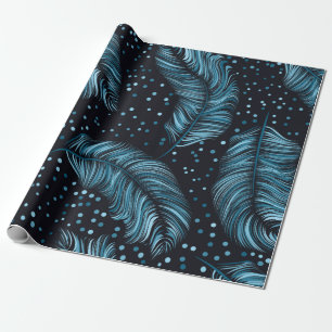 Seamless pattern, infinite texture. dark feather b wrapping paper