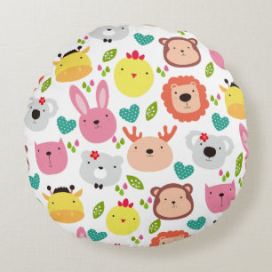 Seamless Pattern kids' room decorations Round Cushion