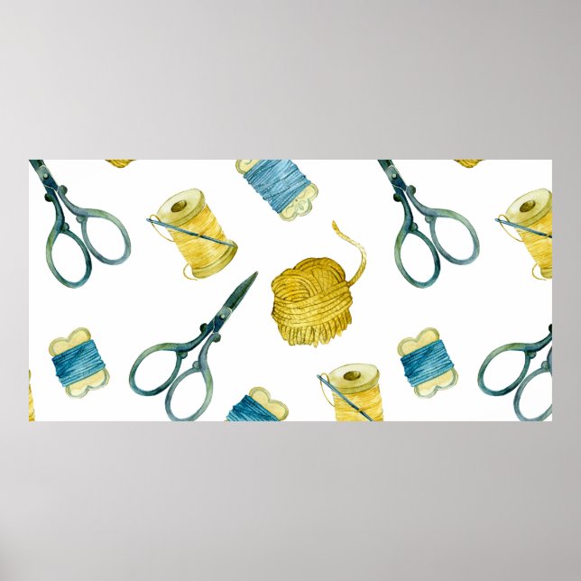 Seamless pattern knitting poster (Front)