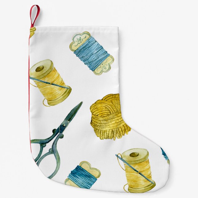 Seamless pattern knitting small christmas stocking (Front)