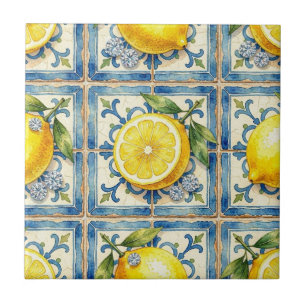 Seamless Pattern Lemons and Diamonds Tile
