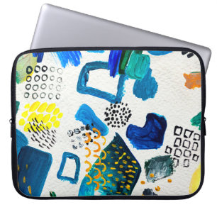Seamless pattern made by hand drawn paint strokes. laptop sleeve