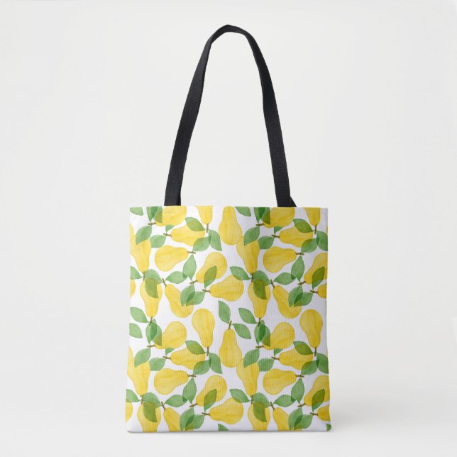Seamless pattern made of pears with leaves tote bag (Front)