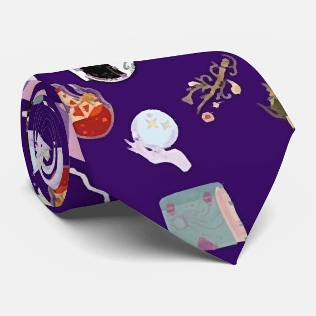 Seamless pattern magic elements and creatures   tie (Rolled)