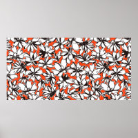 Seamless pattern material of an abstract flower,