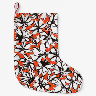 Seamless pattern material of an abstract flower,  small christmas stocking