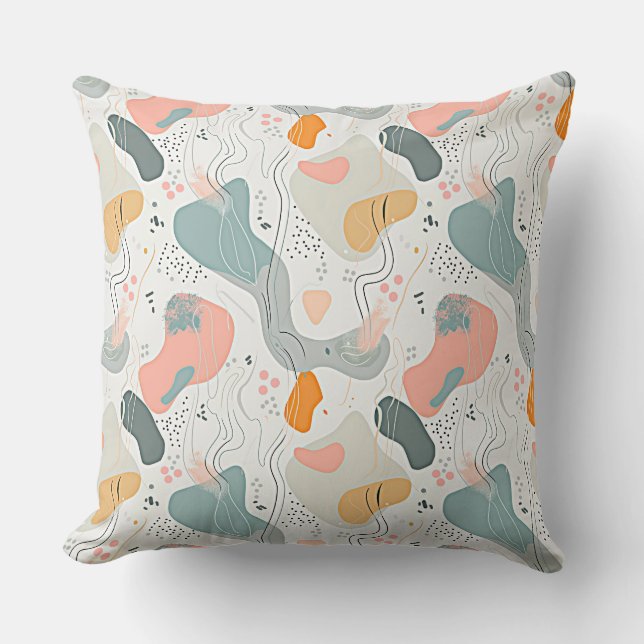Seamless Pattern Memphis Style Design, white Backg Cushion (Front)