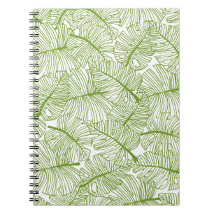 Seamless pattern Monstera leaves background. Flora Notebook