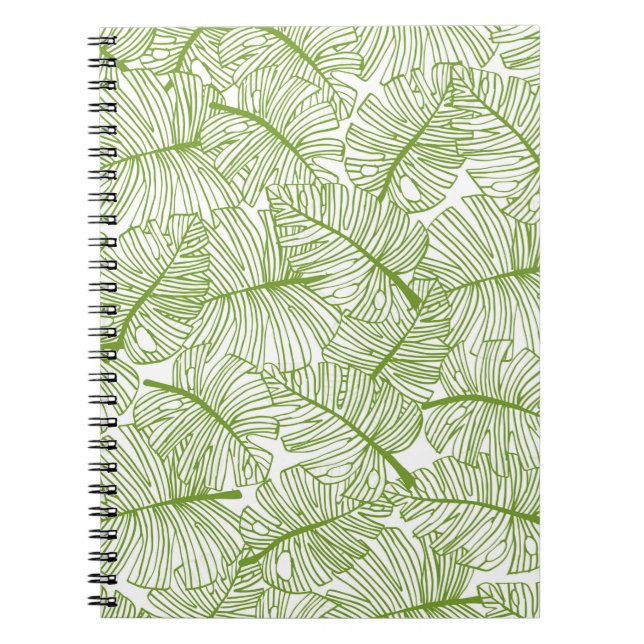 Seamless pattern Monstera leaves background. Flora Notebook (Front)