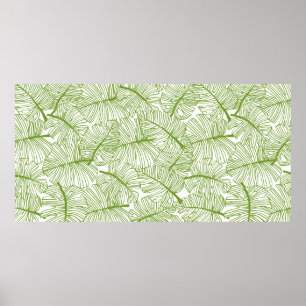 Seamless pattern Monstera leaves background. Flora Poster