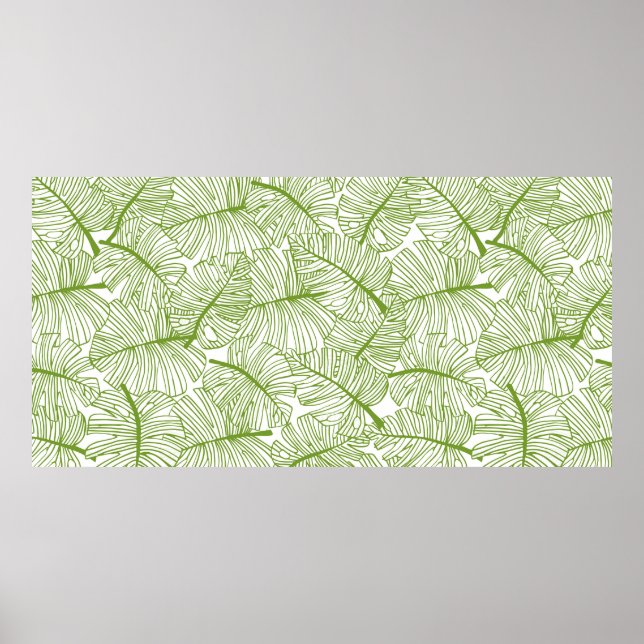 Seamless pattern Monstera leaves background. Flora Poster (Front)