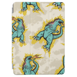 Seamless pattern of a Godzillas and tie dye backgr iPad Air Cover