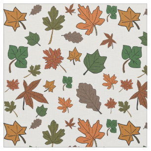 Seamless Pattern Of Autumn Leaves In The Air Fabric