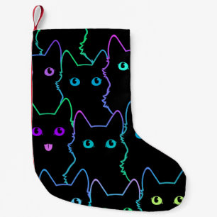 seamless pattern of cute cat silhouettespattern,se small christmas stocking