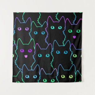 seamless pattern of cute cat silhouettespattern,se tapestry