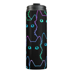seamless pattern of cute cat silhouettespattern,se thermal tumbler