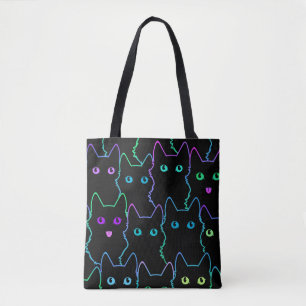 seamless pattern of cute cat silhouettespattern,se tote bag