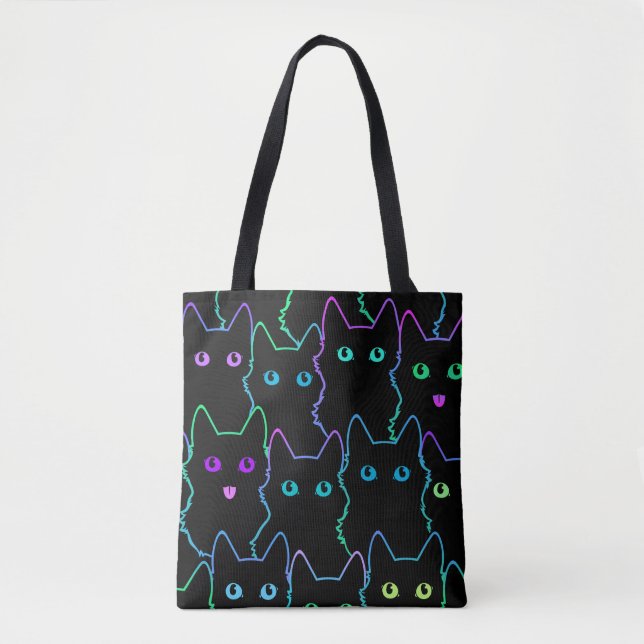 seamless pattern of cute cat silhouettespattern,se tote bag (Front)