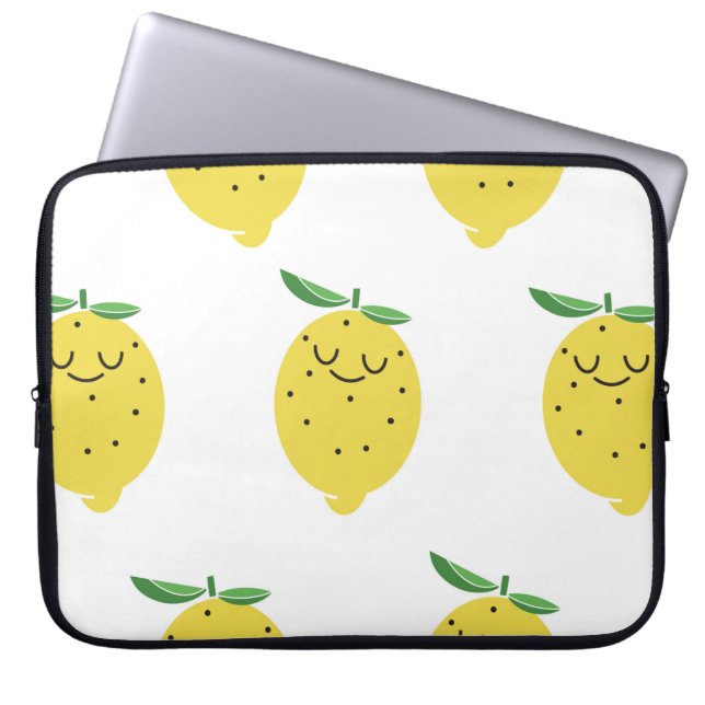 seamless pattern of Cute Lemon cartoon,  Laptop Sleeve (Front)
