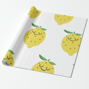 seamless pattern of Cute Lemon cartoon, Wrapping Paper