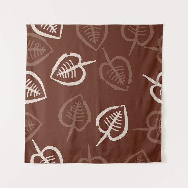 Seamless pattern of floral motif with leaves. Stri Tapestry (Front)