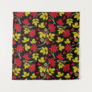  seamless pattern of flowers and berries. Russian  Tapestry