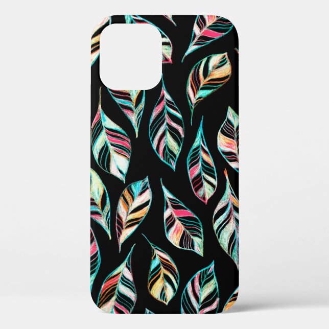 Seamless pattern of leaves. Hand drawing coloured  Case-Mate iPhone Case (Back)