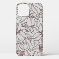 Seamless pattern of lilies flowers vintage. Hand d