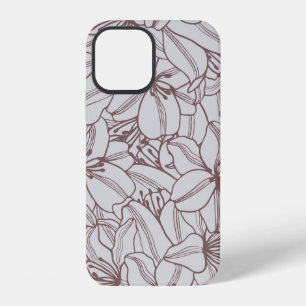 Seamless pattern of lilies flowers vintage. Hand d iPhone 12 Case