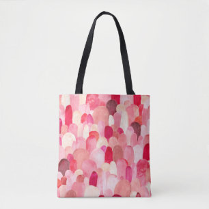 Seamless pattern of pink, red and beige spots. Wat Tote Bag