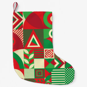 Seamless Pattern of Pop and Colorful Abstract Geom Small Christmas Stocking