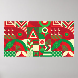Seamless Pattern of Pop and Colourful Abstract Geo Poster