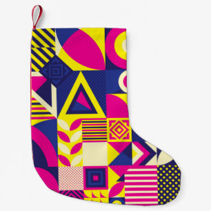 Seamless Pattern of Pop and Colourful Abstract Geo Small Christmas Stocking