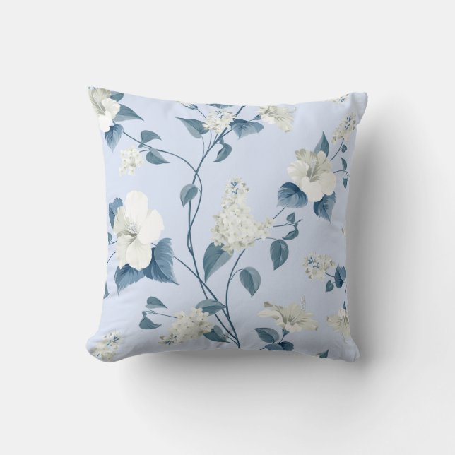 Seamless pattern of siringa and hibiscus flowers p cushion (Front)
