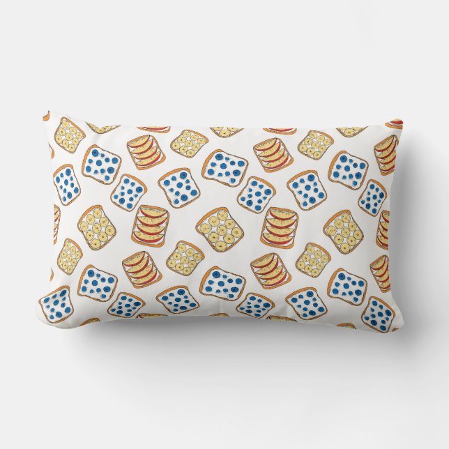 Seamless pattern of toast lumbar cushion (Front)