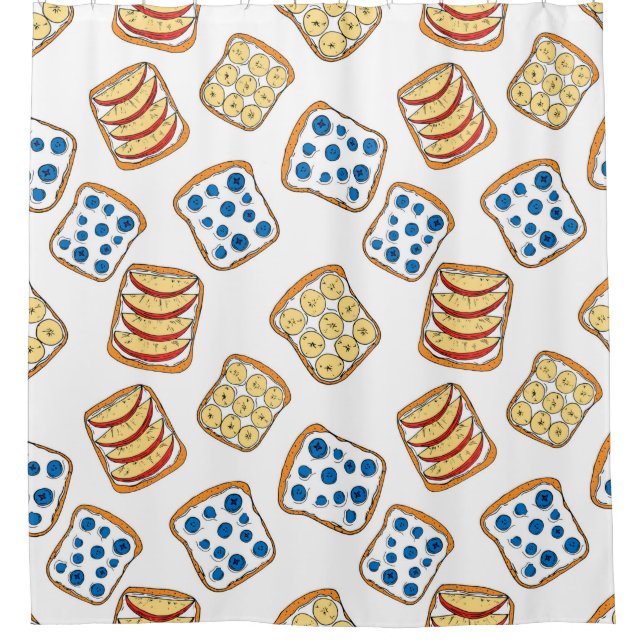 Seamless pattern of toast shower curtain (Front)