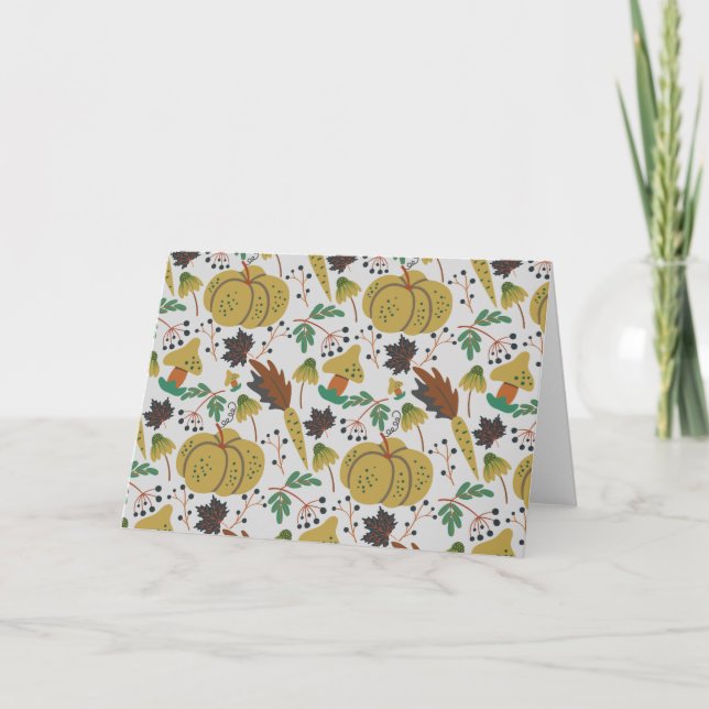 Seamless pattern of tropical pumpkins and carrots card (Front)